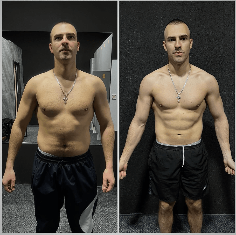 💥Novi rezultat u timu💥 Slika lijevo 85.5kg. Slika desno 75.5kg🔥SPARTA IZAZOV – POBJEDNIK PO GLASOVIMA PUBLIKE🔥 Za samo 2 mjeseca – rezultat koji ne može da se ignoriše.➡️ -10 kg tjelesne težine➡️ -9.5 cm u struku (iznad pupka)➡️ -12 cm u donjem dijelu struka➡️ Ruka -1 cm (maksimalno očuvana uz topljenje masti)Ovo je dokaz prave discipline❗️Radili smo progresivno – iz treninga u trening dizali radne težine, ali uvijek uz perfektnu formu i kontrolu. Nema preskakanja koraka, nema ega – samo pametan rad.Ishrana od prvog dana pod kontrolom:✔️ rotacija ugljenih hidrata✔️ visok unos proteina✔️ precizno fiksirane mastiSve ispraćeno u